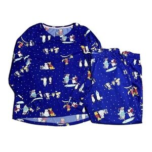 SECRET TREASURES WINTER ANIMALS LONG SLEEVE LONG CUFFED PANT SZ Medium (8-10)
